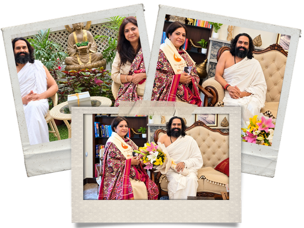 Former Nepal Foreign Minister N.P. Saud’s Wife Jyotshna Saud Meets Yogi Priyavrat Animesh at OOJ Ashram